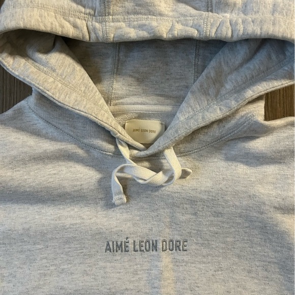 Aime Leon Dore | Logo Hoodie in Light Grey Heather (Small) - Picture 3 of 12